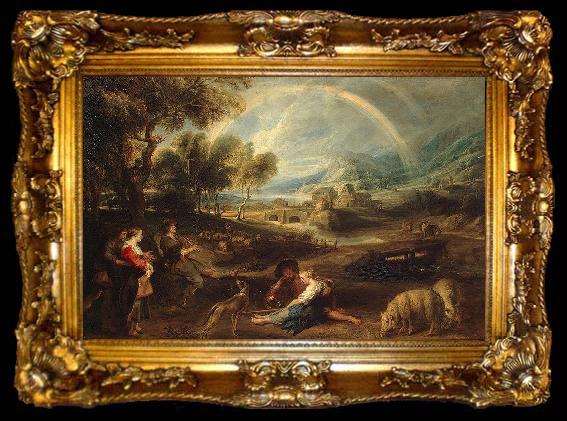 framed  Peter Paul Rubens Landscape with Rainbow, ta009-2